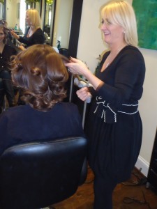 Patti setting the curls