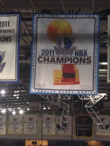 The 2011 NBA Championship Banner in the AAC, e.g. Dirk's Finest Moment