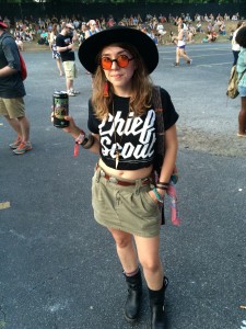 Friday's ensemble - shameless Athens promotion. Drinking Terrapin Brewery's Hopsecutioner and sporting local band Chief Scout's tee. Complete with combat boots, orange shades, and my favorite black felt hat <3